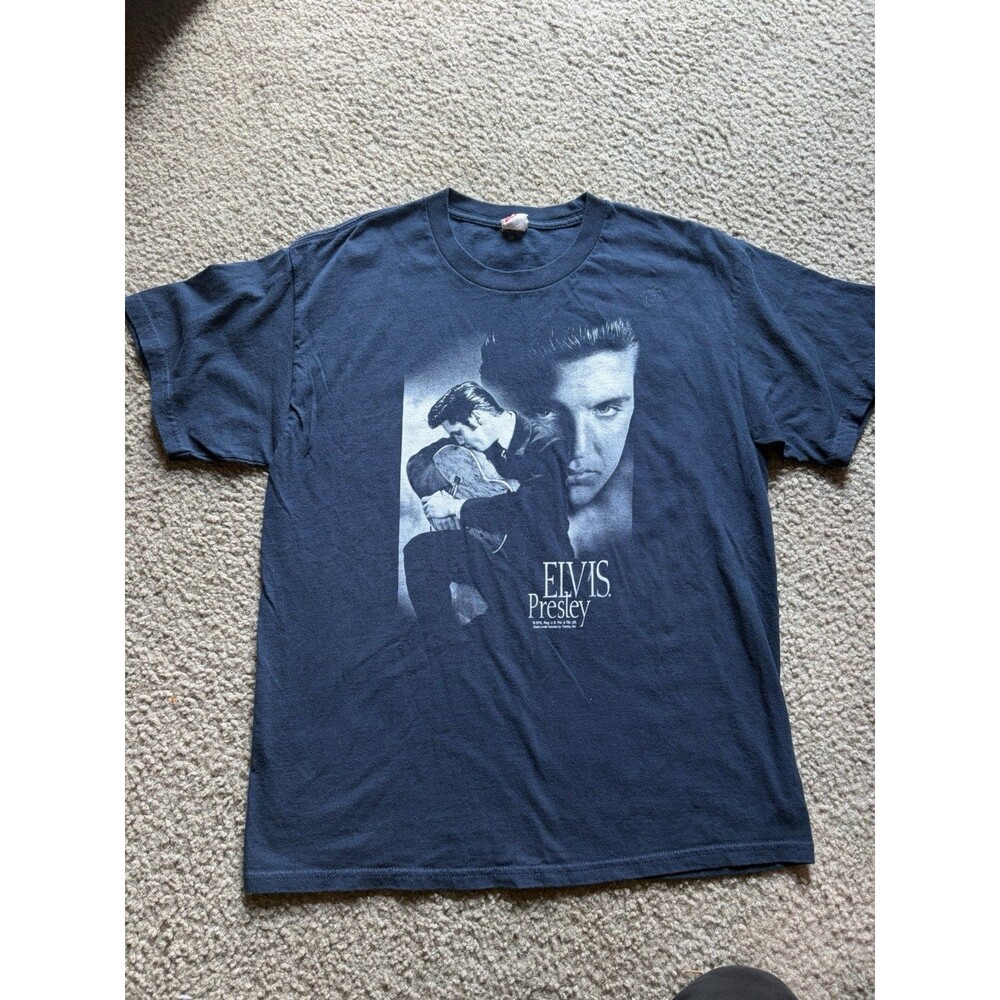 vintage 90s ELVIS PRESLEY T-Shirt LARGE rock concert